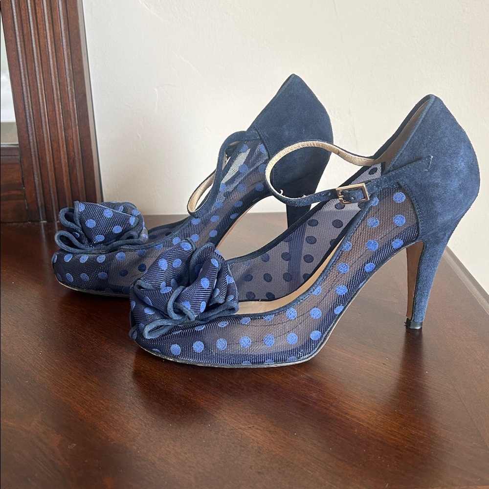 kate spade Peep Toe Sheer Suede Heels